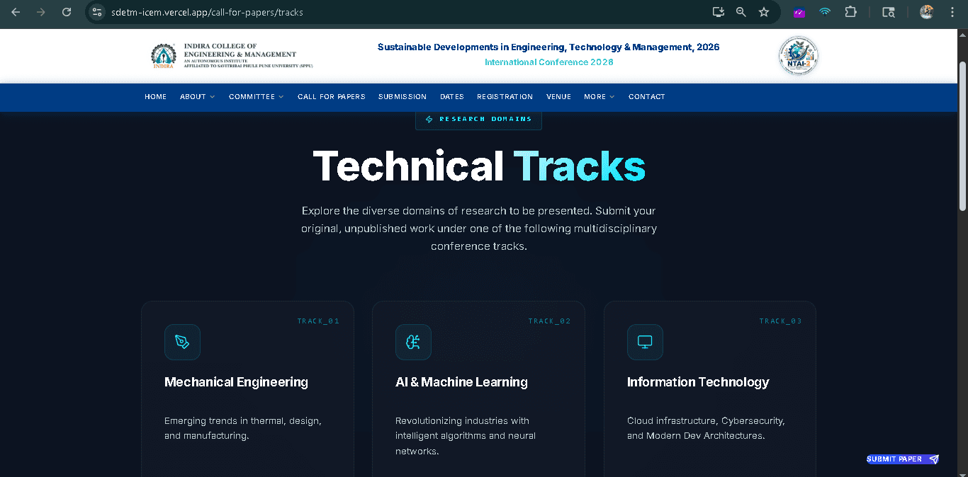 Technical Sessions & Tracks